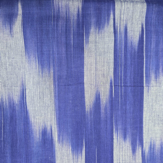 Royal Blue Ikat Stripe Cotton Lawn Fabric 44" Wide | Lightweight Dressmaking, Craft & Summer Clothing Material by the Metre