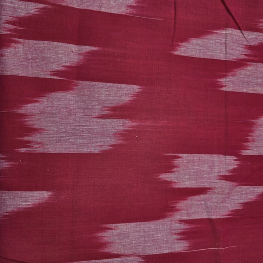 Maroon Ikat Stripe Cotton Lawn Fabric 44" Wide | Lightweight Dressmaking, Craft & Summer Clothing Material by the Metre