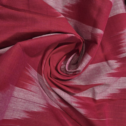 Maroon Ikat Stripe Cotton Lawn Fabric 44" Wide | Lightweight Dressmaking, Craft & Summer Clothing Material by the Metre