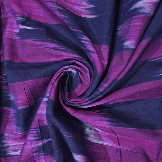 Navy Ikat Stripe Cotton Lawn Fabric 44" Wide | Lightweight Dressmaking, Craft & Summer Clothing Material by the Metre