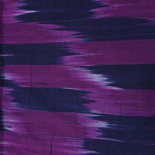 Navy Ikat Stripe Cotton Lawn Fabric 44" Wide | Lightweight Dressmaking, Craft & Summer Clothing Material by the Metre