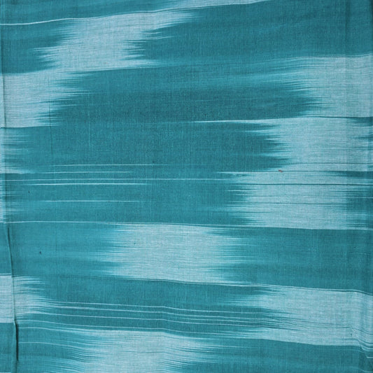 Turquoise Ikat Stripe Cotton Lawn Fabric 44" Wide | Lightweight Dressmaking, Craft & Summer Clothing Material by the Metre