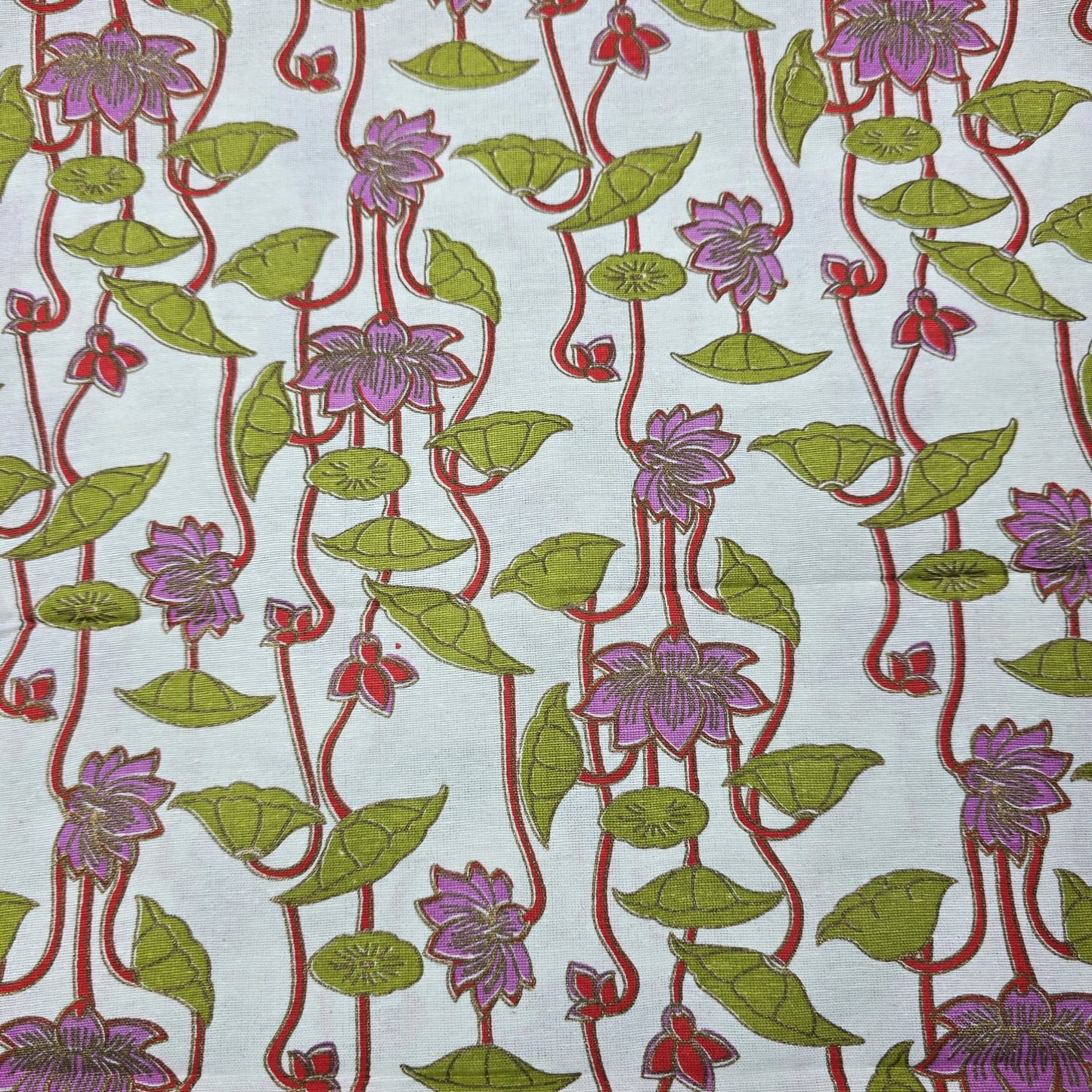 Tropical Passion Flower Cotton Flex Fabric 44" Wide | Floral Vine Dressmaking, Craft & Quilting Material by the Metre