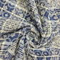 New Blue Checked Embroidered Cotton Fabric 44" Wide | Floral Broderie Dressmaking, Craft & Home Décor Material by the Metre