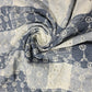 Blue Cream Checked Embroidered Cotton Fabric 44" Wide | Floral Broderie Dressmaking, Craft & Home Décor Material by the Metre