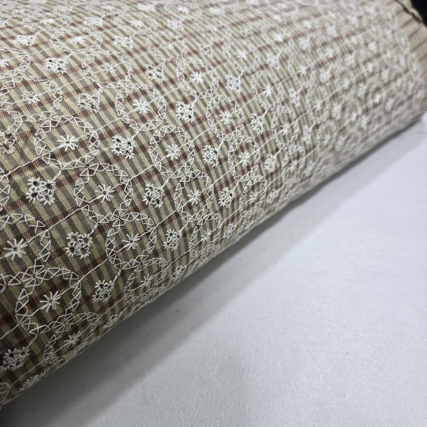 Checked Embroidered Cotton Fabric 44" Wide | Floral Broderie Dressmaking, Craft &