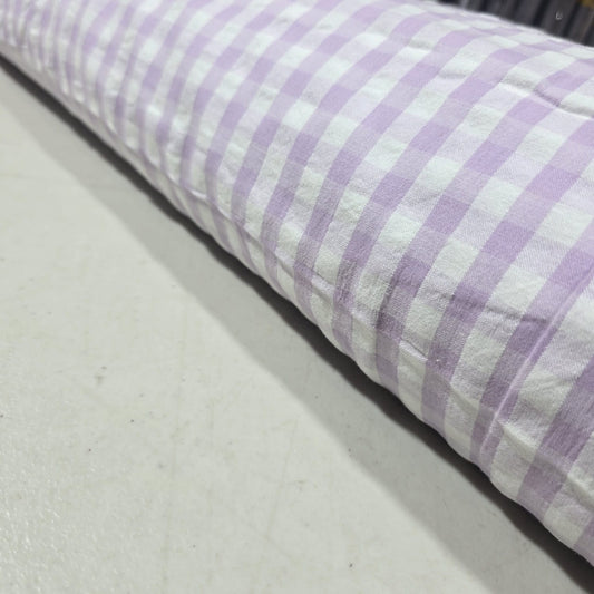 Lilac Gingham 100% Cotton Seersucker Fabric Crush Costume Craft Dress Material 58" By The Meter