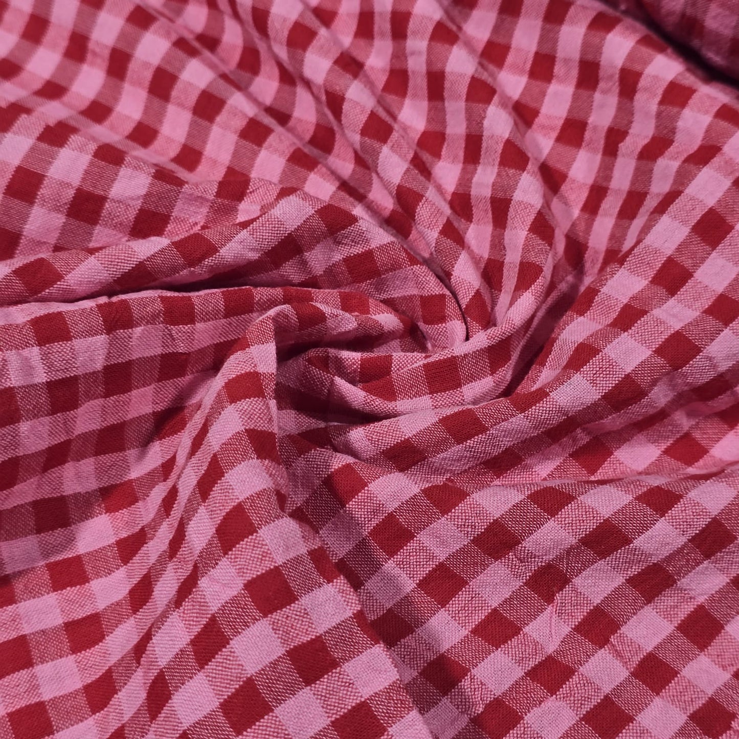 Gingham 100% Cotton Seersucker Fabric Crush Costume Craft Dress Material 58" By The Meter