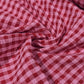 Red Pink Gingham 100% Cotton Seersucker Fabric Crush Costume Craft Dress Material 58" By The Meter