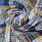Madras Check Cotton Linen Fabric 44" | Lightweight Plaid Dressmaking Craft Material By The Metre