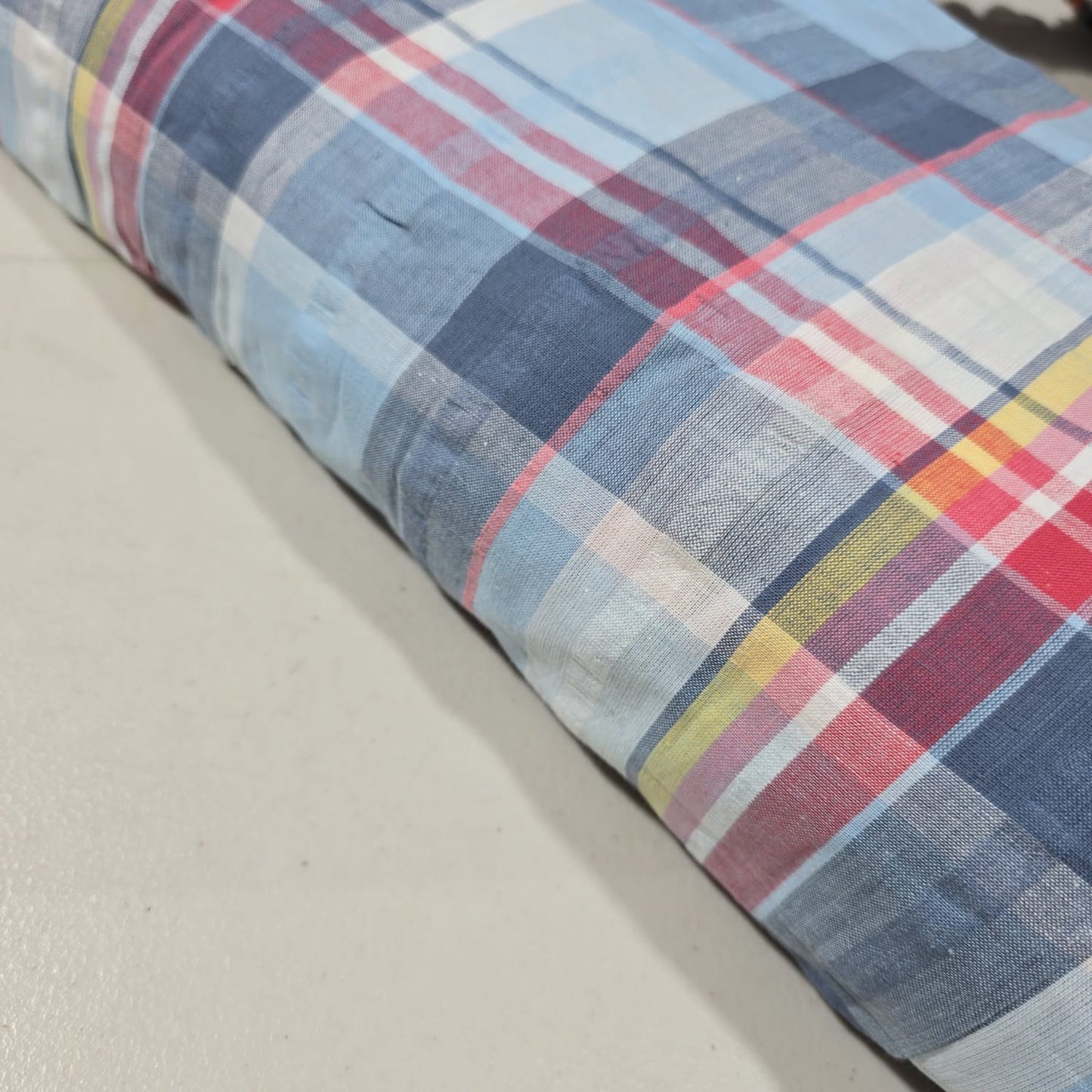 Madras Check Cotton Linen Fabric 44" | Lightweight Plaid Dressmaking Craft Material By The Metre