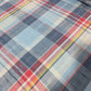 Blue Grey Madras Check Cotton Linen Fabric 44" Plaid Dress Craft Upholstery By The Meter
