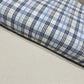 Blue Madras Check Cotton Linen Fabric 44" Rustic Plaid Dress Craft Upholstery By The Meter