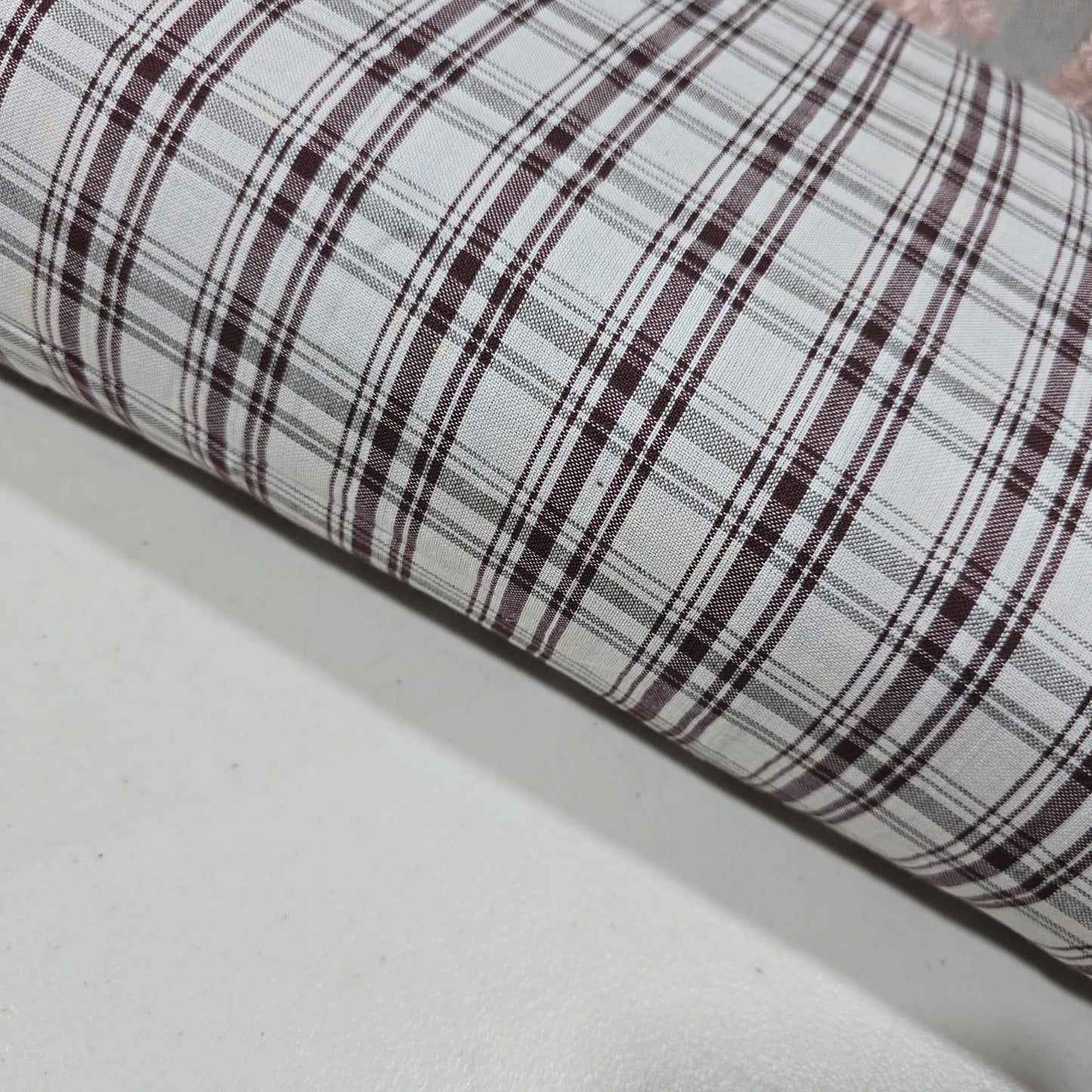 Madras Check Cotton Linen Fabric 44" | Lightweight Plaid Dressmaking Craft Material By The Metre
