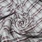 Brown Madras Check Cotton Linen Fabric 44" Rustic Plaid Dress Craft Upholstery By The Meter