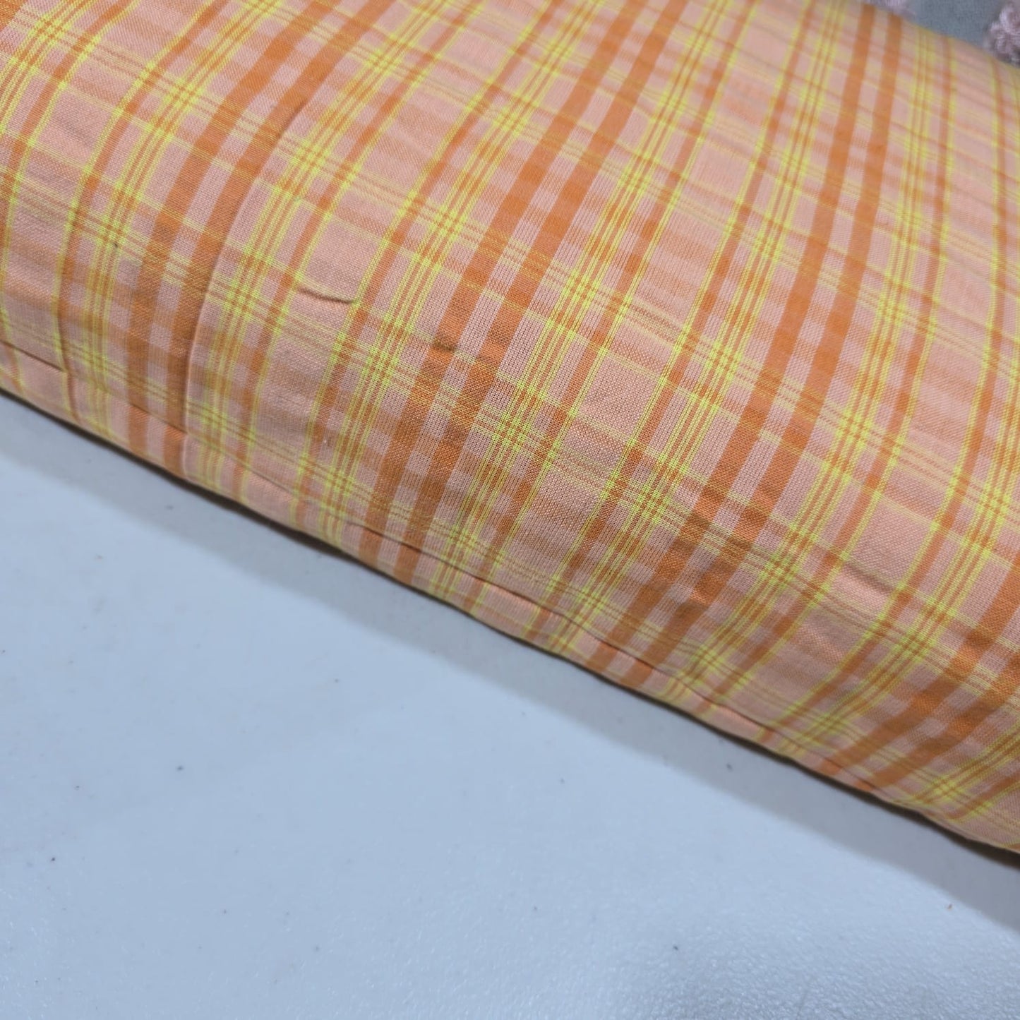 Madras Check Cotton Linen Fabric 44" | Lightweight Plaid Dressmaking Craft Material By The Metre