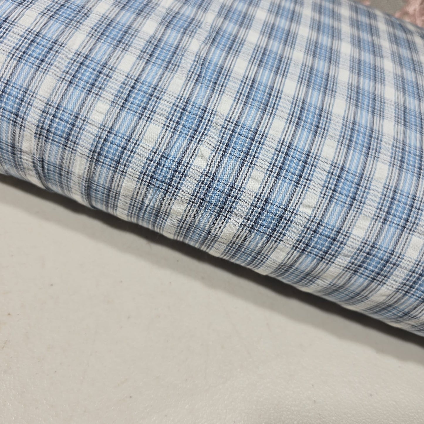 Madras Check Cotton Linen Fabric 44" | Lightweight Plaid Dressmaking Craft Material By The Metre