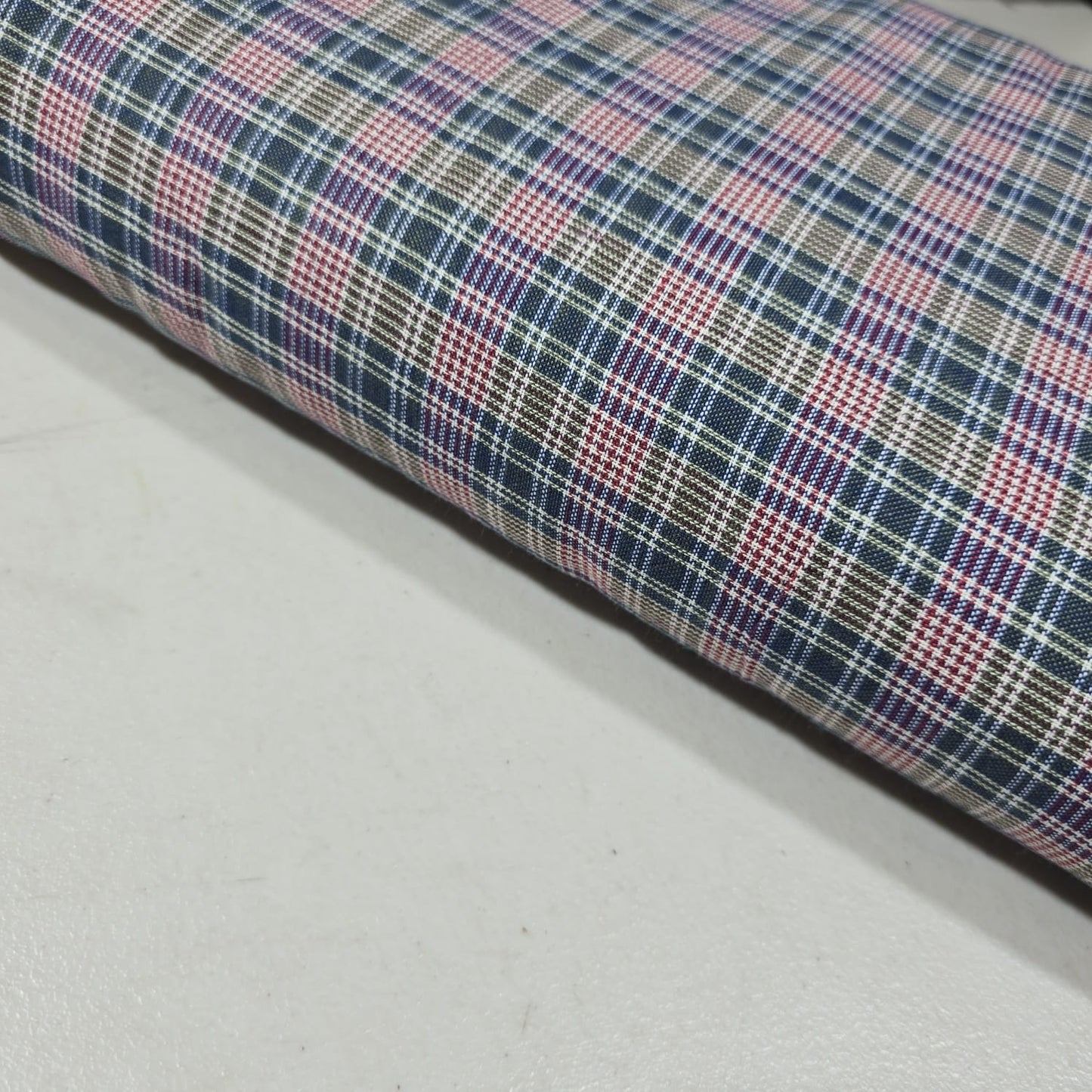 Madras Check Cotton Linen Fabric 44" | Lightweight Plaid Dressmaking Craft Material By The Metre