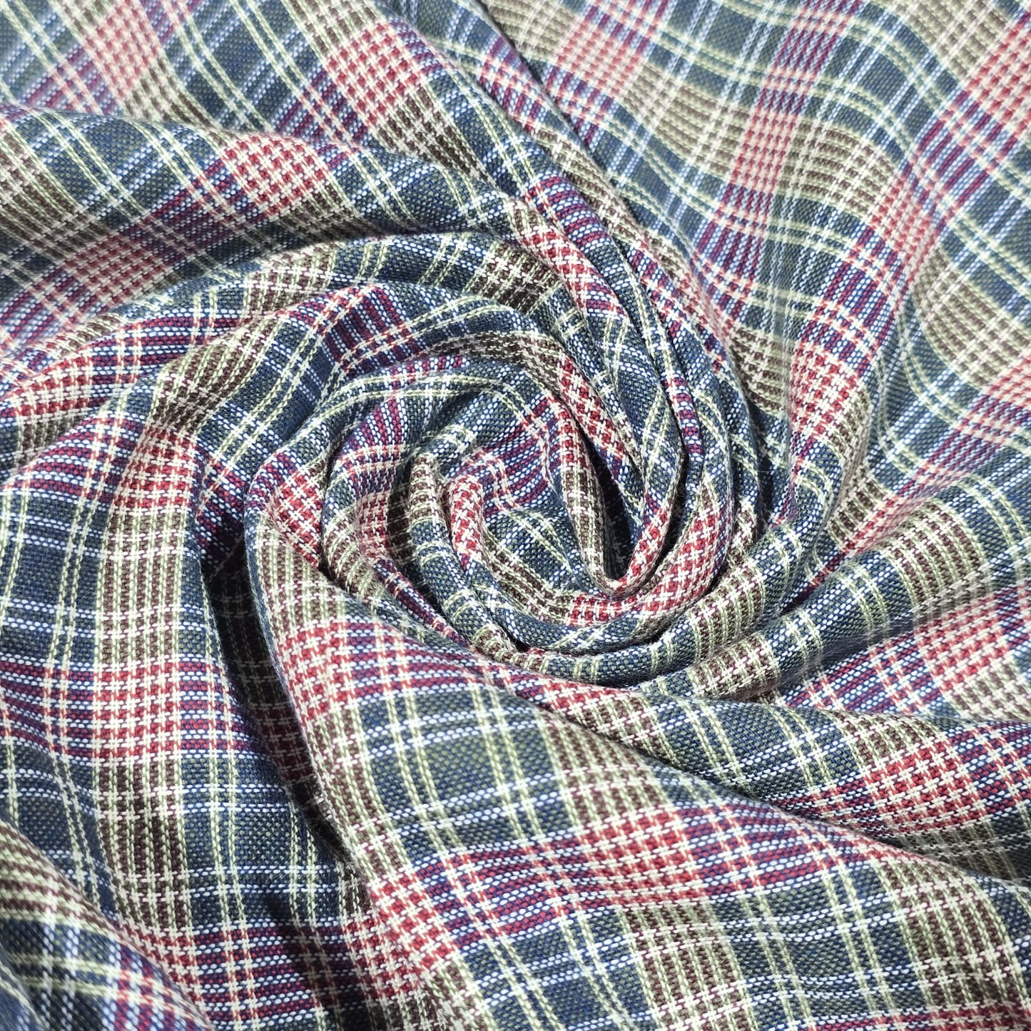Madras Check Cotton Linen Fabric 44" | Lightweight Plaid Dressmaking Craft Material By The Metre