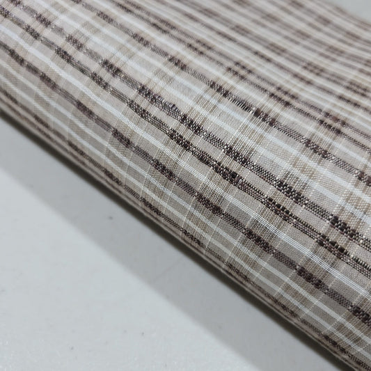 Brown Khadi 100% Cotton Check Fabric 44" Lightweight Woven Yarn Dyed Dress Craft Material By The Meter (Copy)