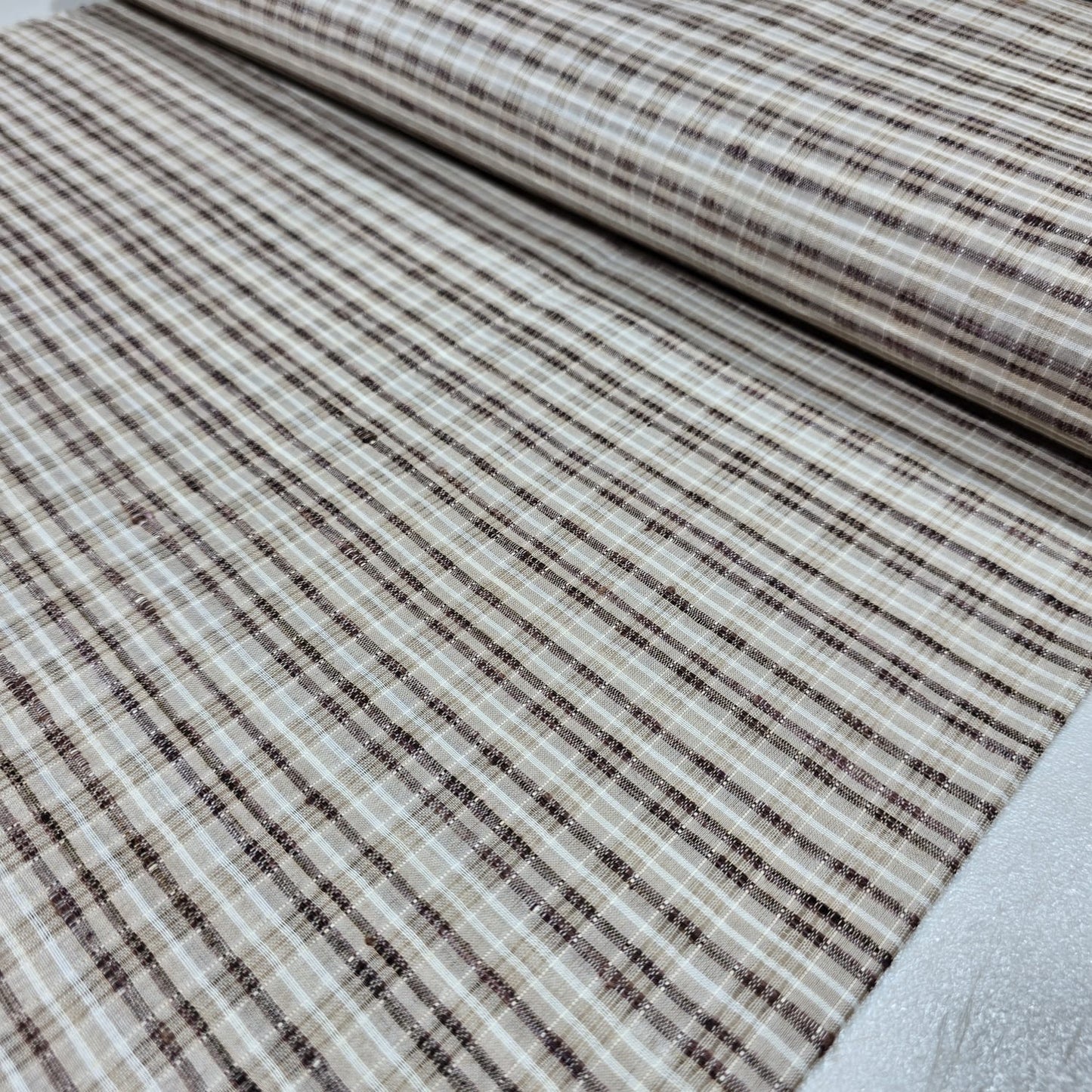 Brown Khadi 100% Cotton Check Fabric 44" Lightweight Woven Yarn Dyed Dress Craft Material By The Meter (Copy)