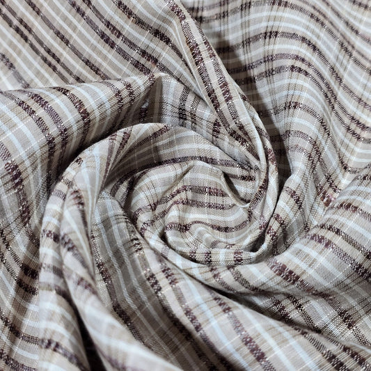 Brown Khadi 100% Cotton Check Fabric 44" Lightweight Woven Yarn Dyed Dress Craft Material By The Meter (Copy)