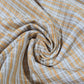Yellow Khadi 100% Cotton Check Fabric 44" Lightweight Woven Yarn Dyed Dress Craft Material By The Meter