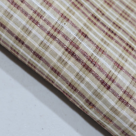 Maroon Khadi 100% Cotton Check Fabric 44" Lightweight Woven Yarn Dyed Dress Craft Material By The Meter