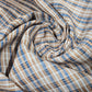 Teal Khadi 100% Cotton Check Fabric 44" Lightweight Woven Yarn Dyed Dress Craft Material By The Meter
