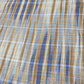 Camel Blue Yarn Dyed Striped Khadi Cotton Fabric 44" Woven Dress Craft Material By The Meter