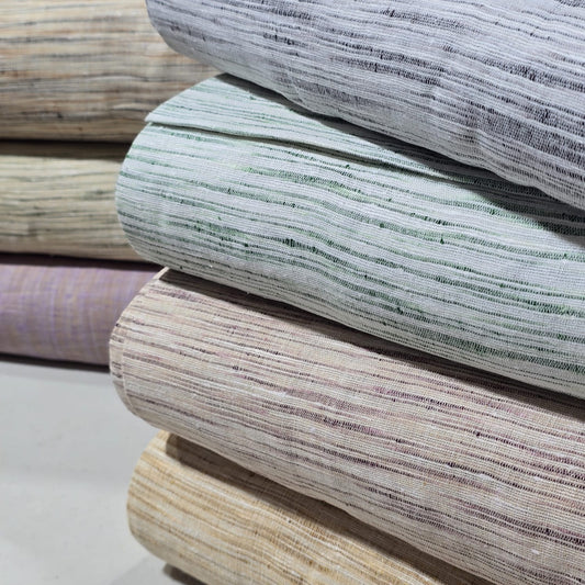 100% Cotton Linen Slub Fabric 44" Wide | Natural Dress Craft Material By The Meter