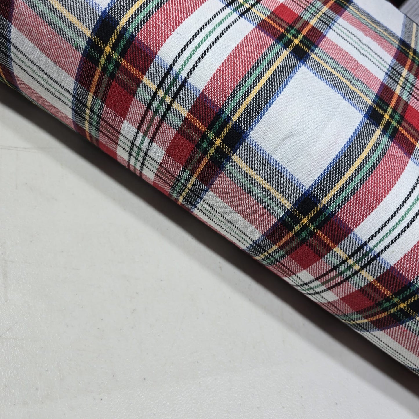 White Royal Stewart Tartan Brushed Cotton Flannel Fabric 58" Dress Craft By Metre