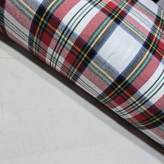 White Royal Stewart Tartan Brushed Cotton Flannel Fabric 58" Dress Craft By Metre
