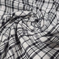 Black White Prince of Wales Check Brushed Cotton Flannel Fabric 58" Dress Craft By Metre