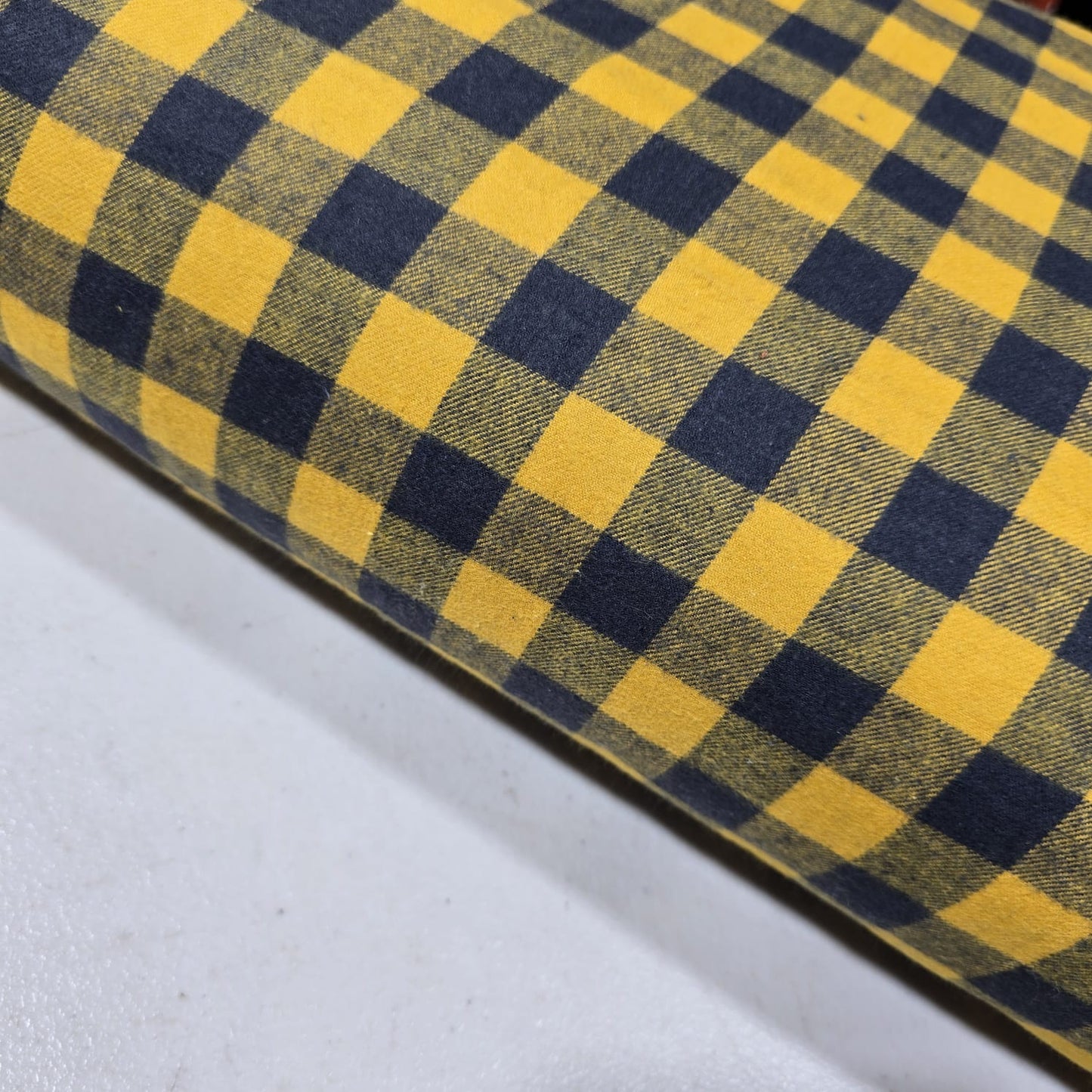 Yellow Blue Buffalo Check Brushed Cotton Flannel Fabric 58" Plaid Craft By Metre