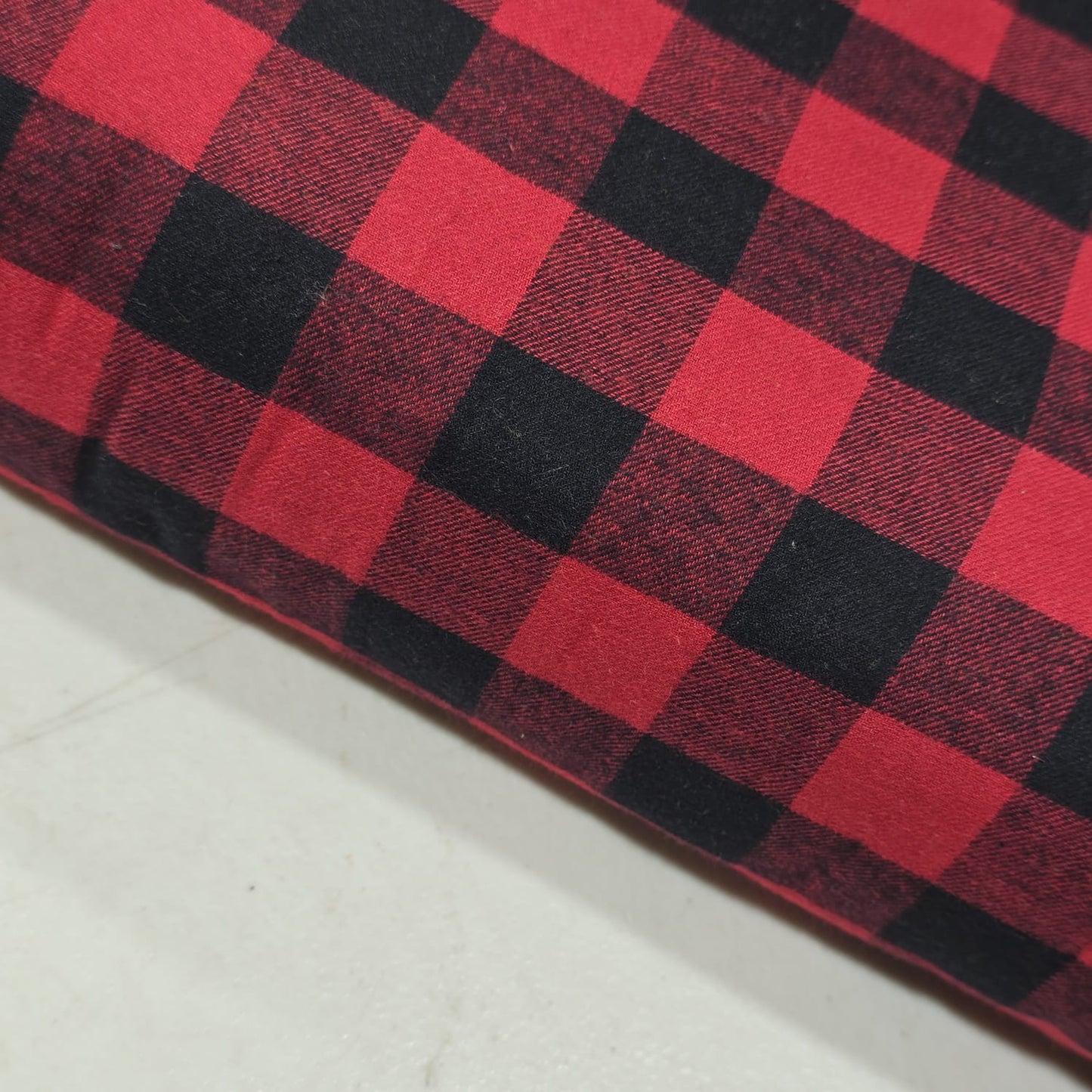 Red Black Buffalo Check Cotton Flannel Fabric Soft Brushed Plaid 58" Dress Costume Craft Material By The Meter