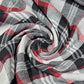 Grey Black Red Tartan Check Cotton Flannel Fabric Soft Brushed Plaid 58" By The Meter