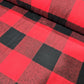 Red Black Buffalo Check Cotton Flannel Fabric Soft Brushed Plaid 58" By The Meter