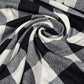 Black White Buffalo Check Cotton Flannel Fabric Soft Brushed Plaid 58" By The Meter