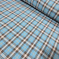 Sky Blue Tartan Cotton Flannel Fabric Soft Brushed Plaid 58" By The Meter