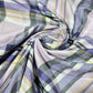 Lilac Grey Yellow Tartan Cotton Flannel Fabric Soft Brushed Check 58" By The Meter