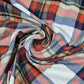 Sky Blue Pink Tartan Check Cotton Flannel Fabric Soft Brushed Plaid 58" By The Meter