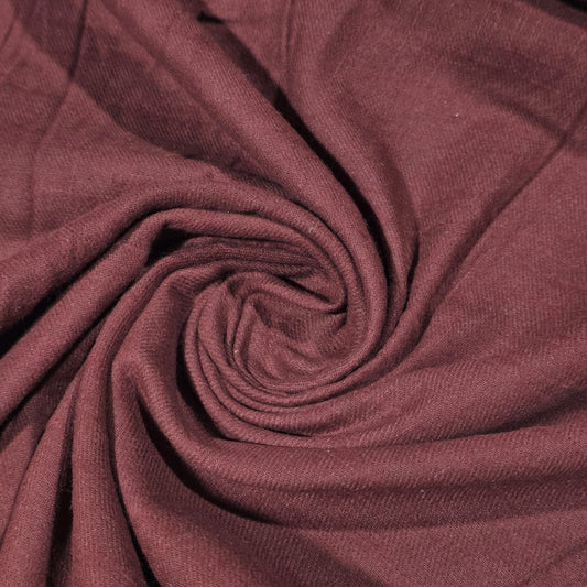 Burgundy Brushed 100% Cotton Flannel Fabric Plain Soft Craft Dress Material 58" By The Meter