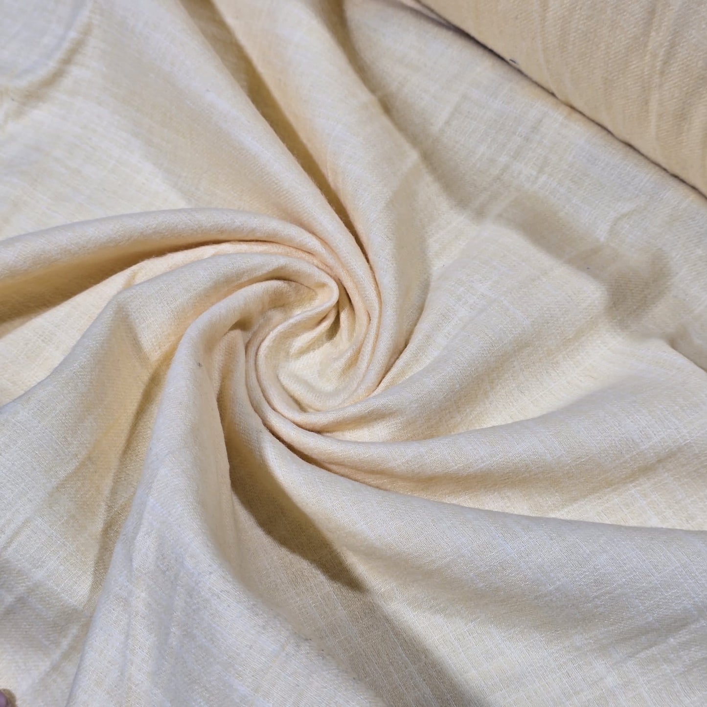 Cream Brushed 100% Cotton Flannel Fabric Plain Soft Craft Dress Material 58" By The Meter