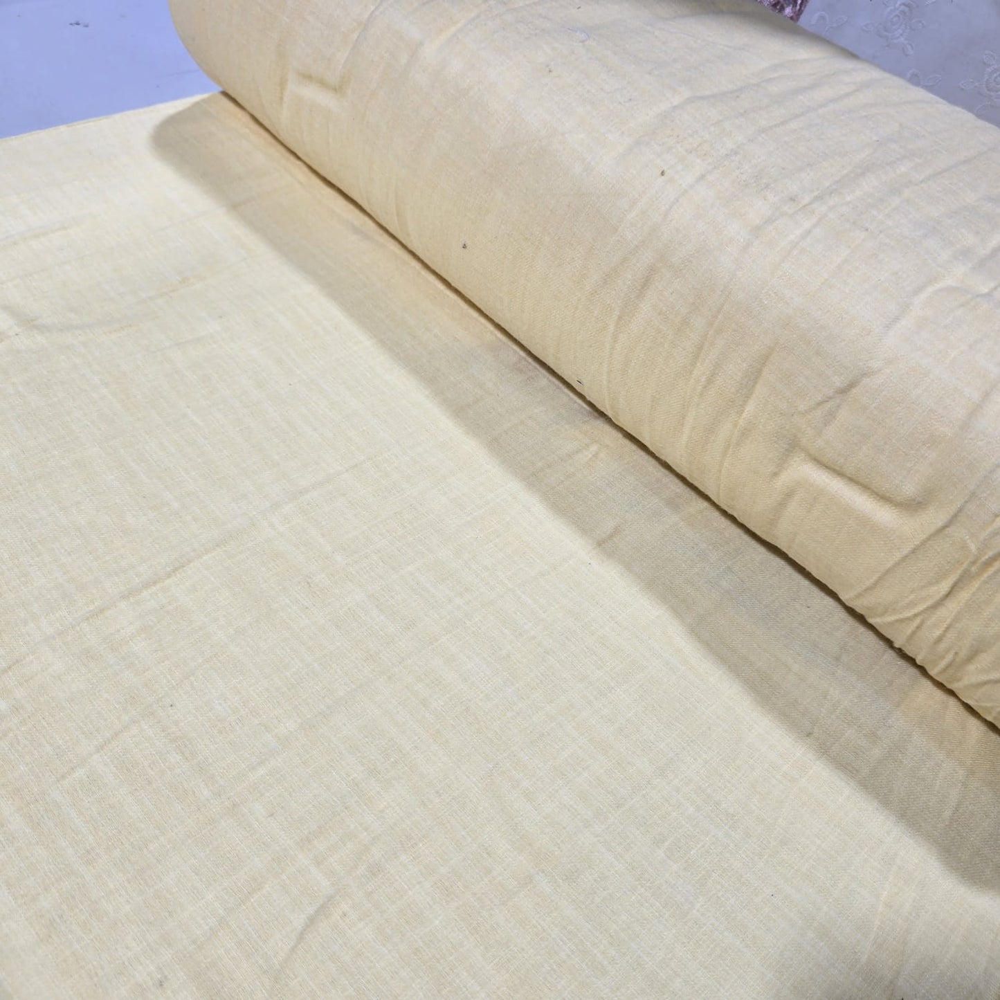 Cream Brushed 100% Cotton Flannel Fabric Plain Soft Craft Dress Material 58" By The Meter