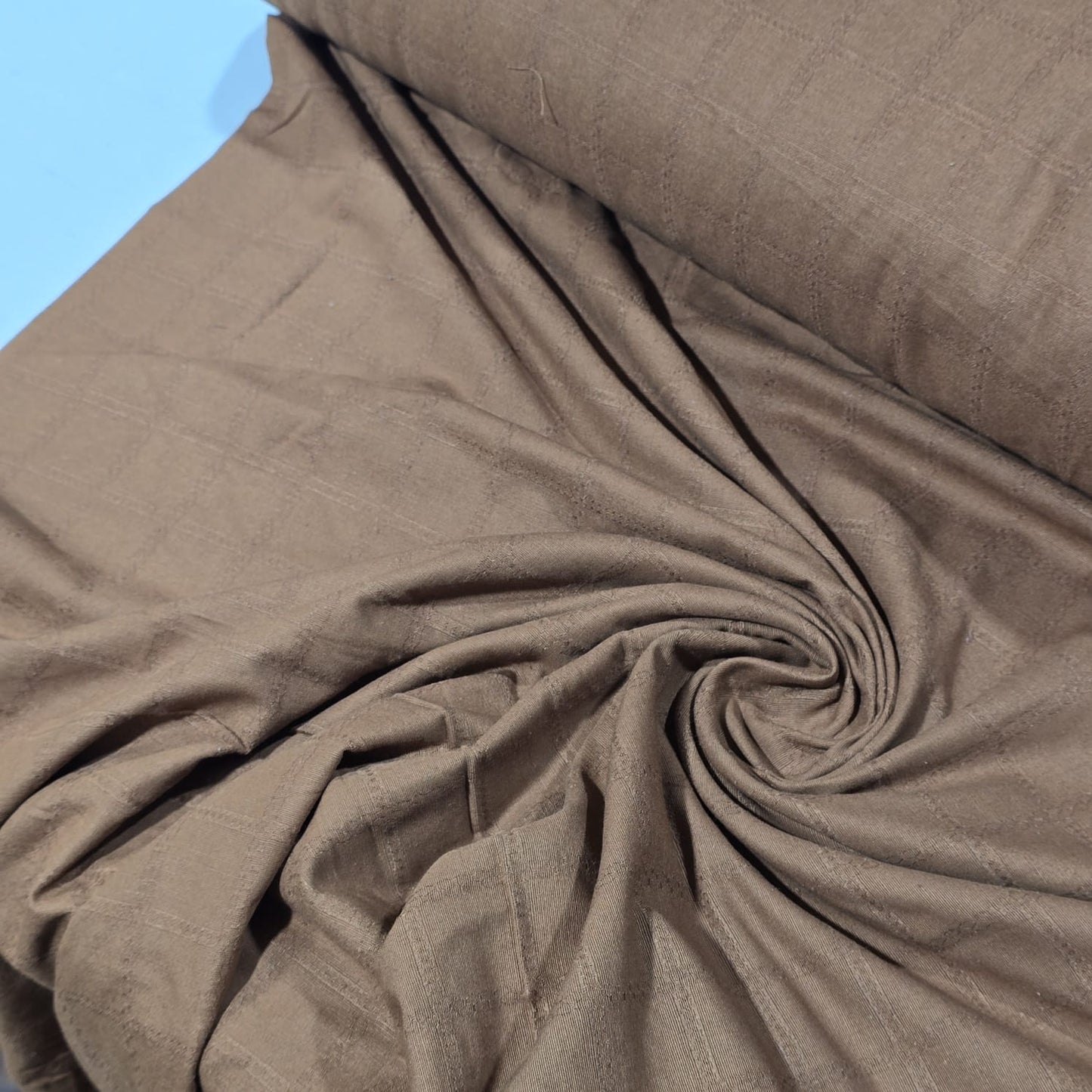 Rust Brushed 100% Cotton Flannel Fabric Textured Geometric 58" By The Meter