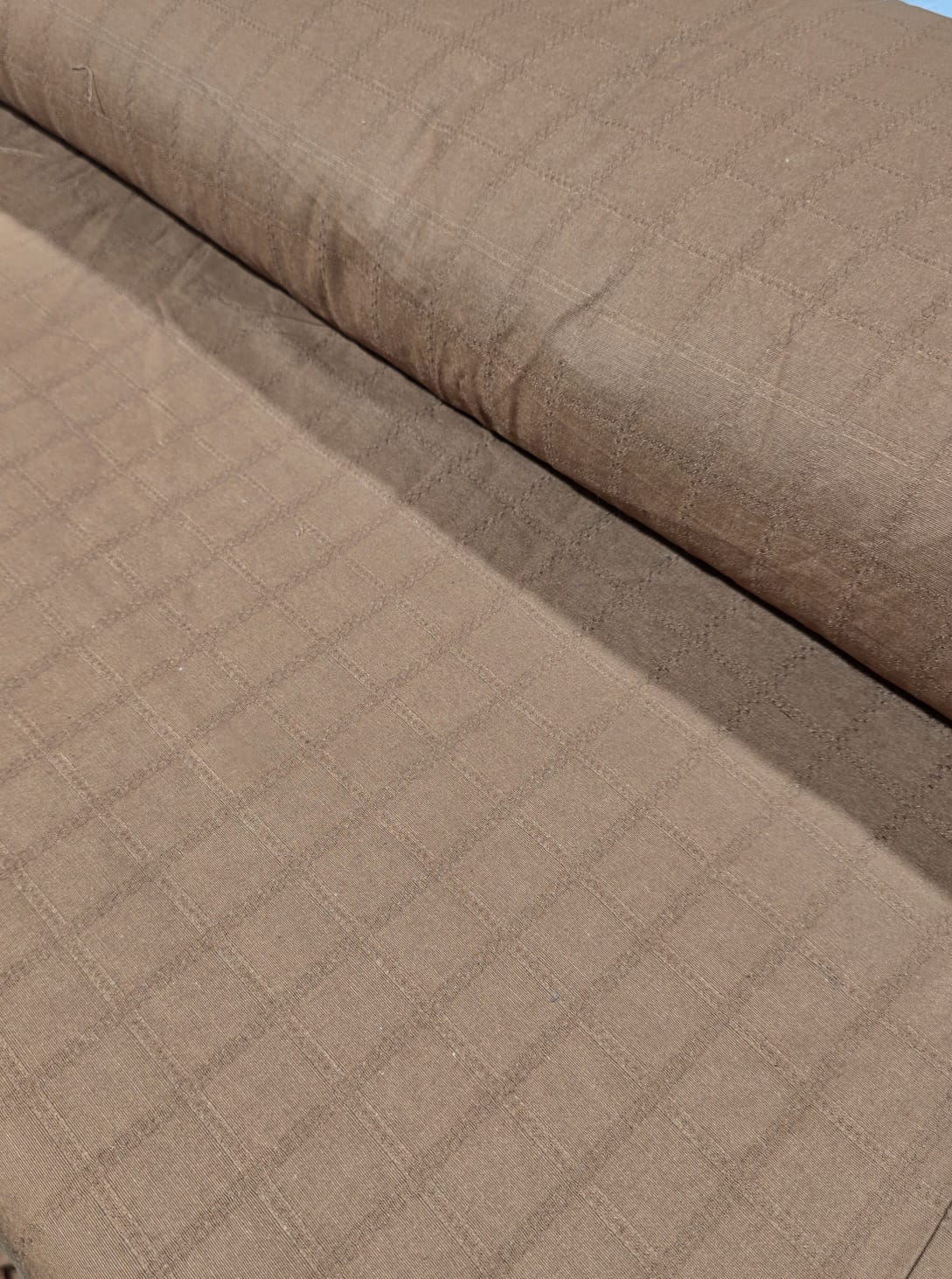 Rust Brushed 100% Cotton Flannel Fabric Textured Geometric 58" By The Meter