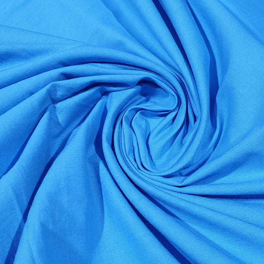 Sky Blue Plain 100% Cotton Poplin Fabric Soft Dress Craft Quilting Material 58" By The Meter