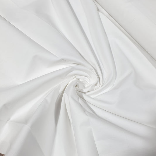 White Plain Cotton Poplin Fabric Dress Craft Quilting Material 58" By The Meter