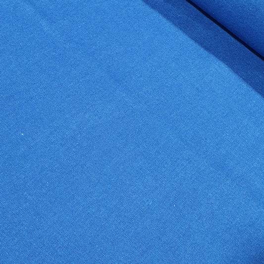 Denim Blue Plain Cotton Linen Fabric 58" Dress Craft Upholstery Material By The Meter